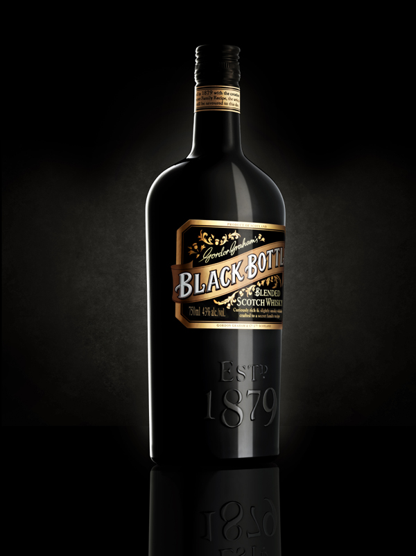Black Bottle pack shot 1 on black background with texture (LR)